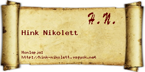Hink Nikolett névjegykártya